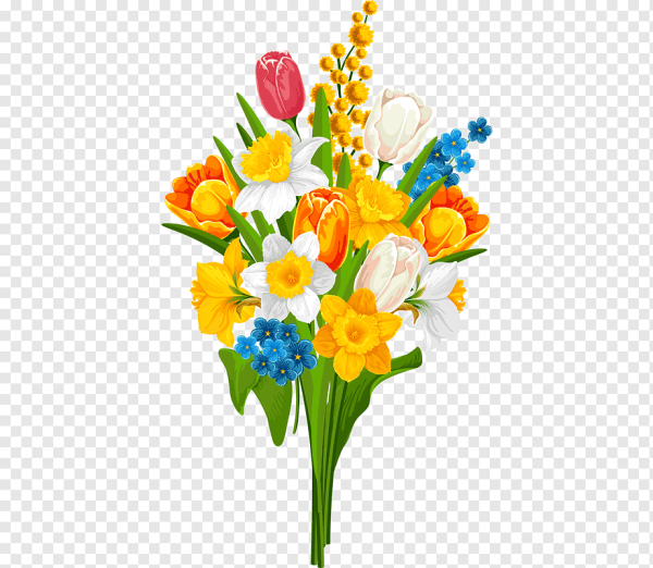 Букет весенних цветов для детей