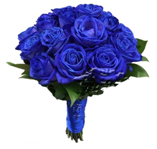 Свадебный букет из синих роз