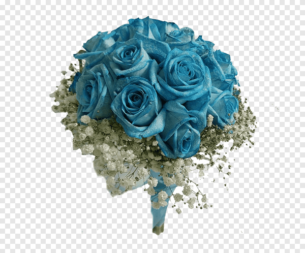 Букеты синих роз на прозрачном