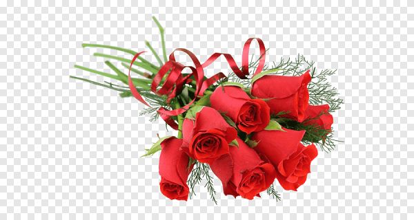 Букет лежит на прозрачном фоне