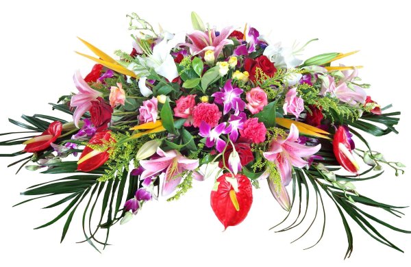 Необычные букеты на прозрачном фоне
