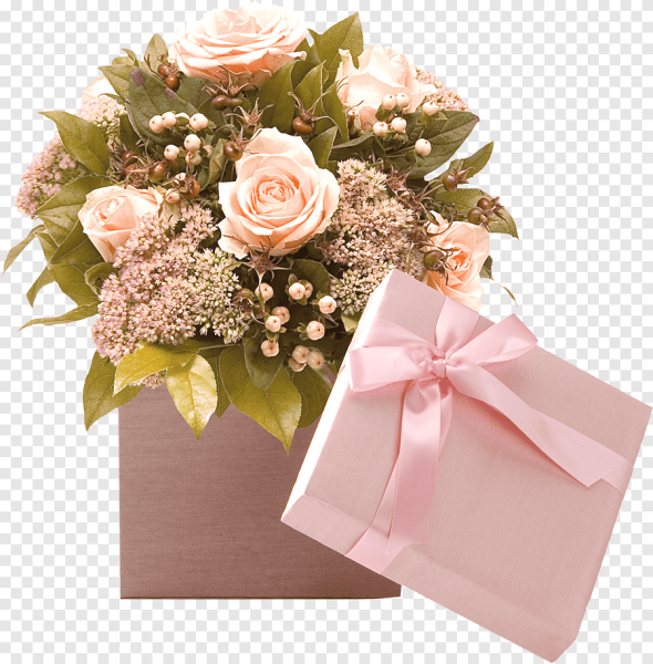 Стильный букет на прозрачном фоне