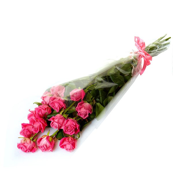 Розы в прозрачной упаковке