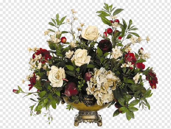 Цветочная композиция на белом фоне