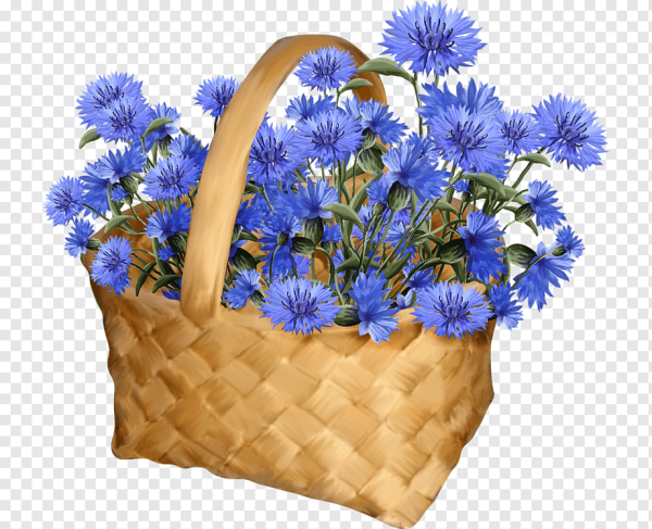 Корзина с васильками