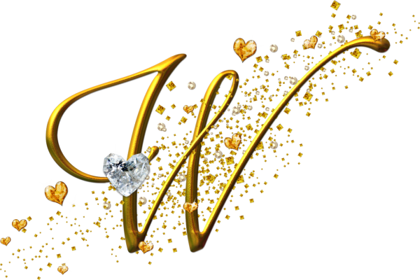 Золотые буквы на прозрачном фоне