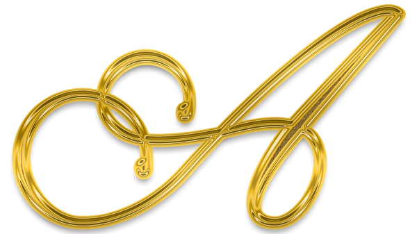 Золотые буквы на прозрачном фоне