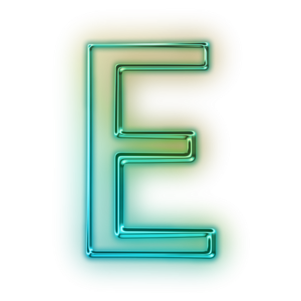 Буква е на прозрачном фоне