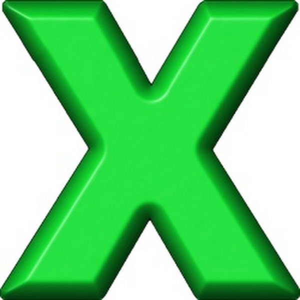 Буква х зеленая