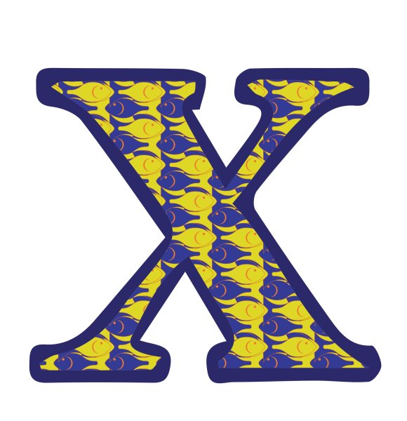 Красочная буква х