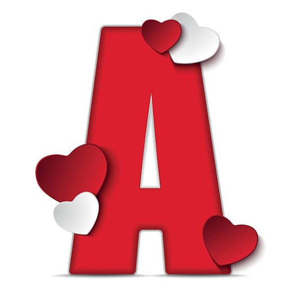 Красивые буквы с сердечками