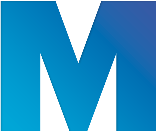 Буква м на синем фоне