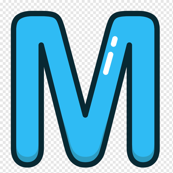 Буква м синяя