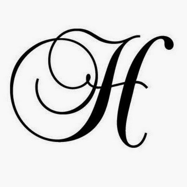 Красивая буква н каллиграфическая