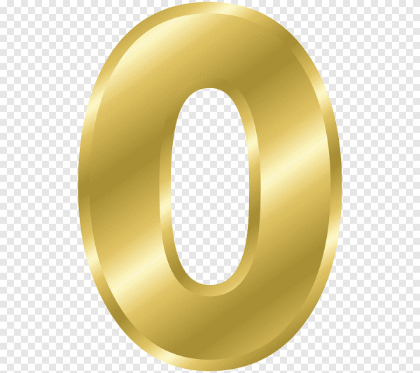 Цифра 0 Золотая