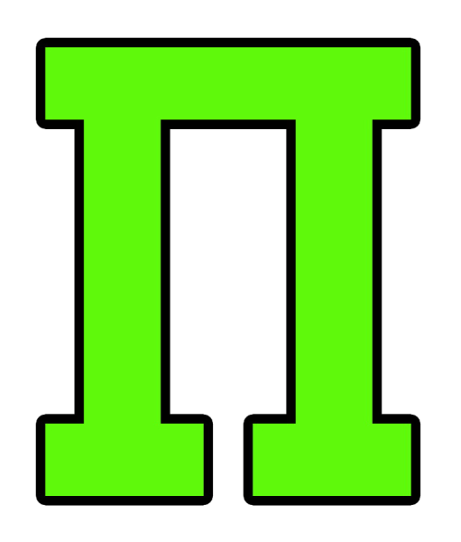 Буква п зеленая