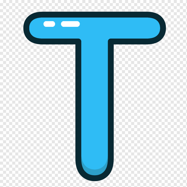 Значок с буквой т