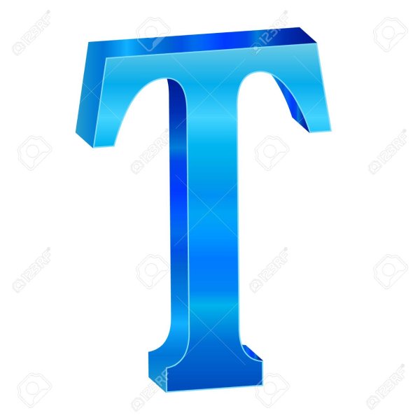 Буква т синего цвета