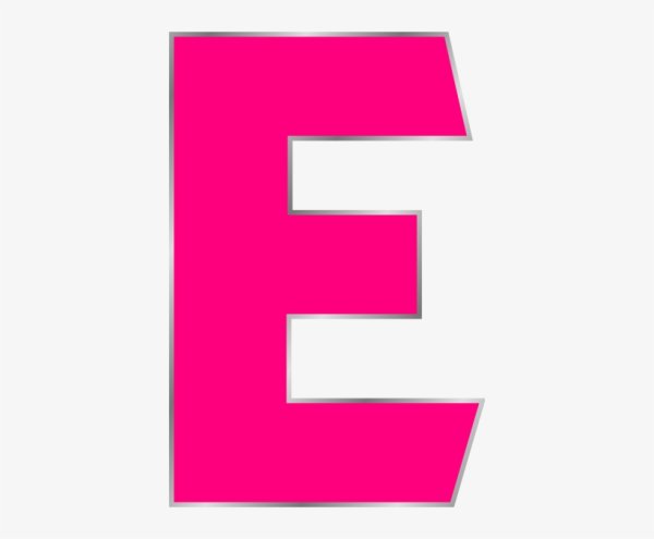 Буква е на розовом фоне