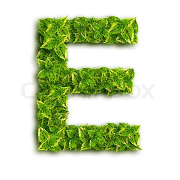 Буква е зеленая