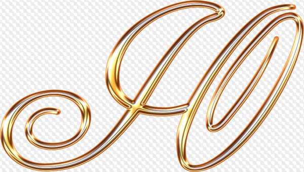 Золотые буквы на прозрачном фоне