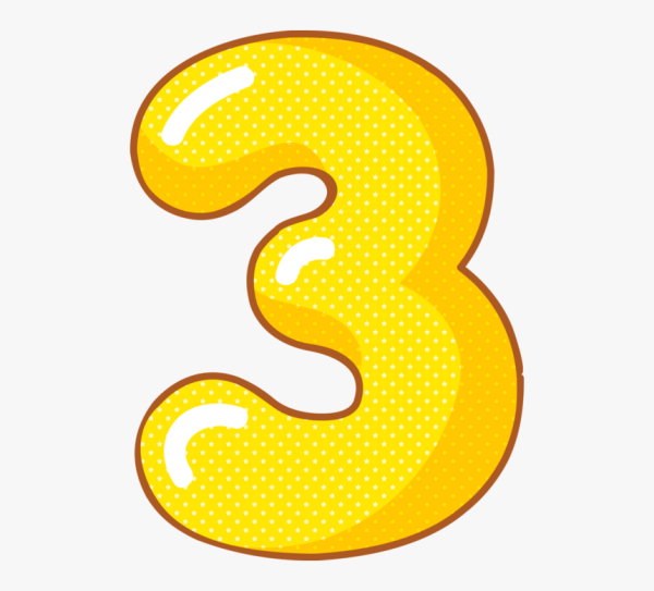 Цифра 3 желтая