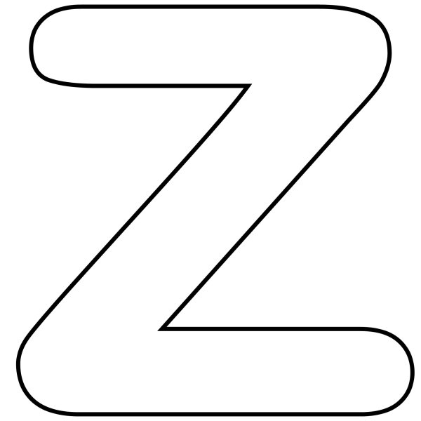 Буква z трафарет