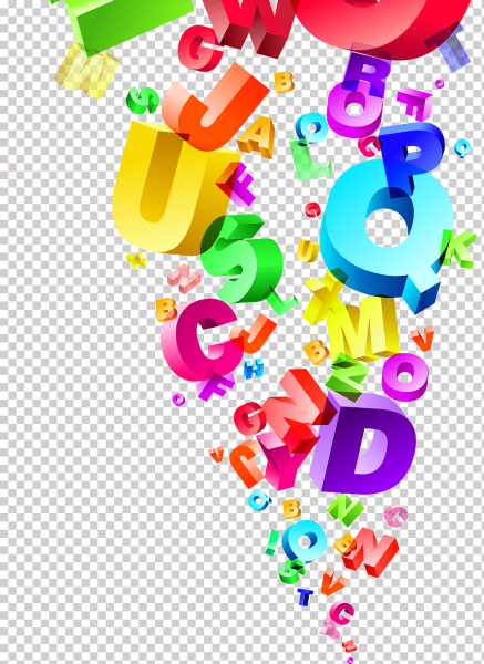 Английские буквы на прозрачном фоне