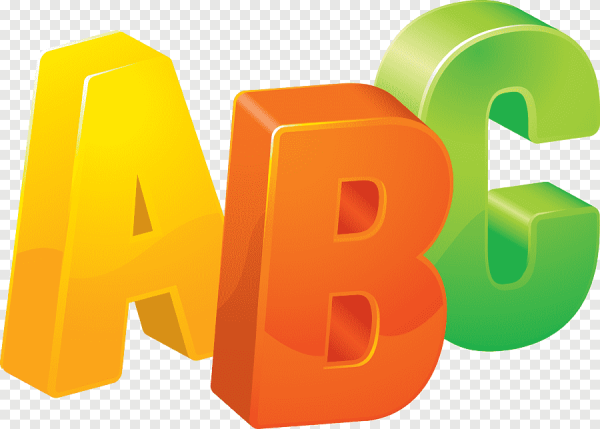 Английские буквы на прозрачном фоне