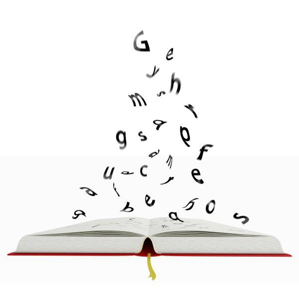 Буквы вылетают из книги