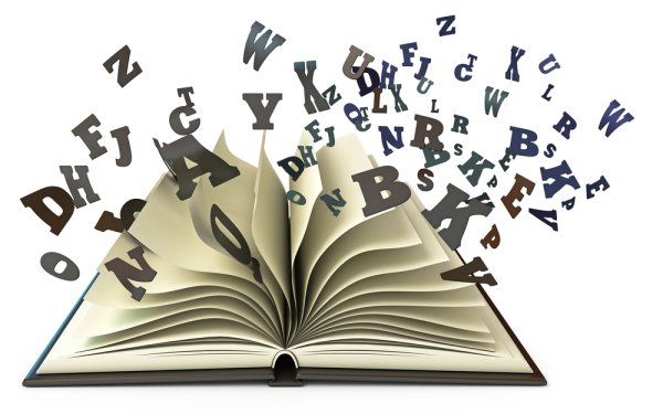 Буквы вылетают из книги