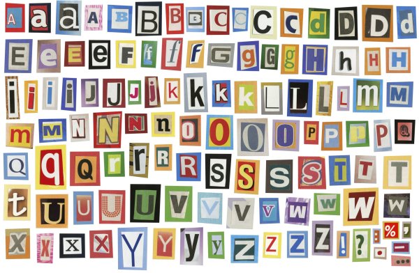 Буквы из газетных вырезок