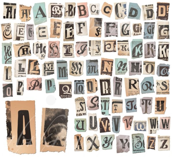 Буквы вырезки из журналов