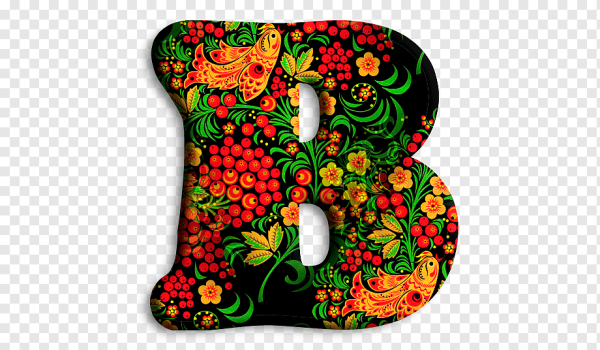 Буквы в стиле Хохлома