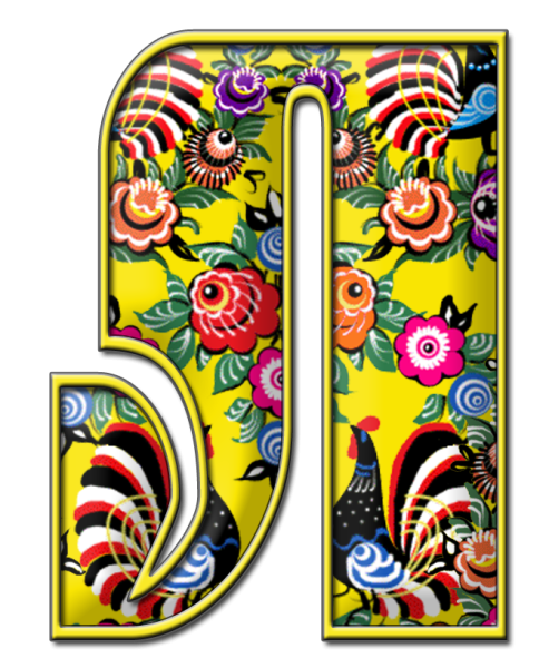 Буквы алфавита в русском народном стиле