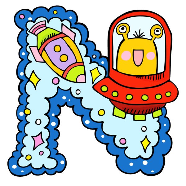 Буквы в стиле космос