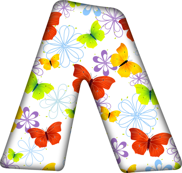 Красивые буквы с бабочками