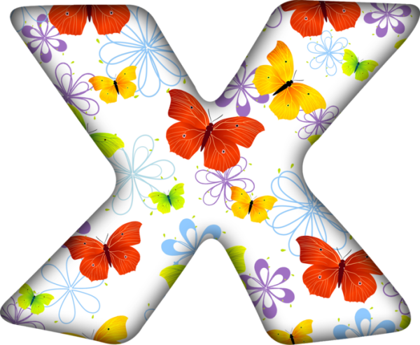 Красивые буквы с бабочками