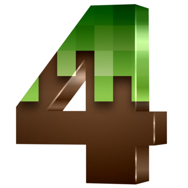 Цифра 1 в стиле МАЙНКРАФТА