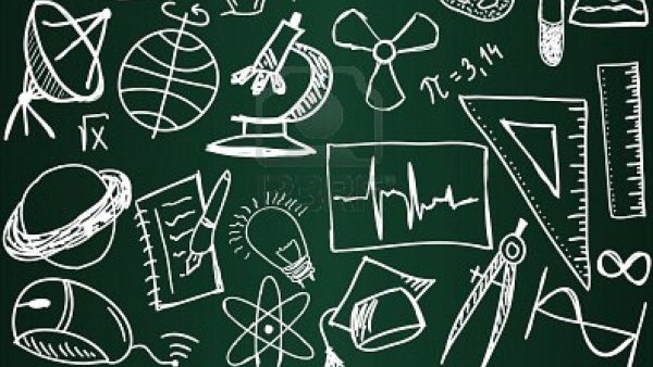 Школьные предметы мелом