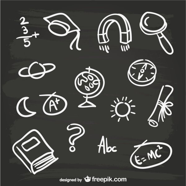 Человечки мелом на доске