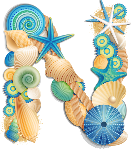 Буквы алфавита в морском стиле