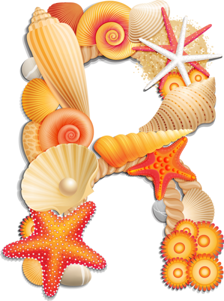 Красивая буква а на морскую тему