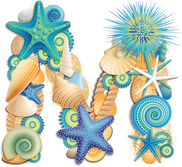 Буквы алфавита в морском стиле