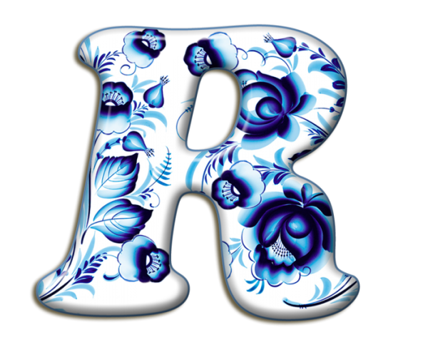 Алфавит в стиле Гжель