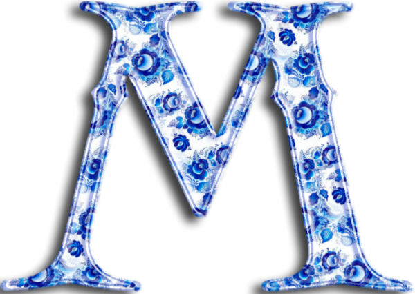 Буквы в стиле Гжель