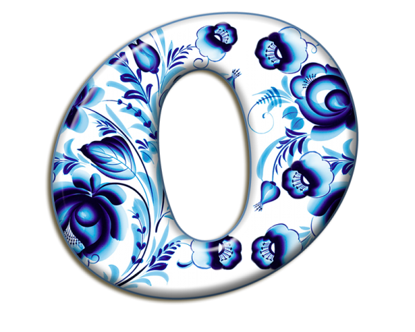 Буквы в стиле Гжель