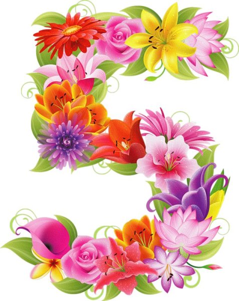 Цифра 5 Цветочная