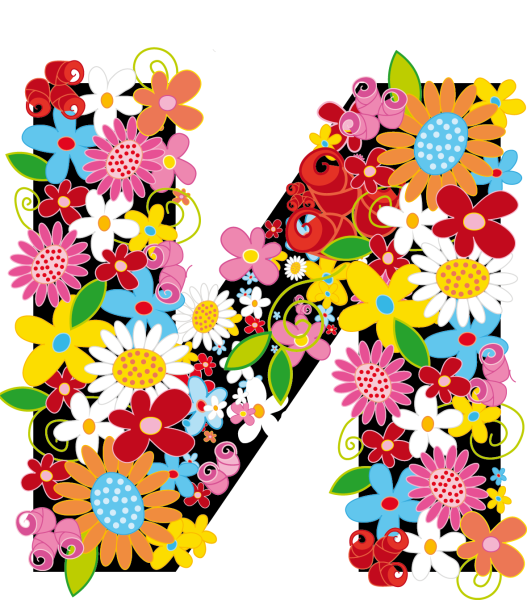 Цветочные буквы для оформления