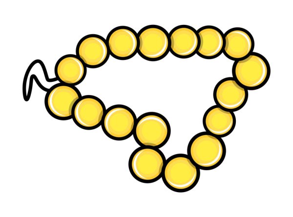 Мультяшный бусы на прозрачном фоне